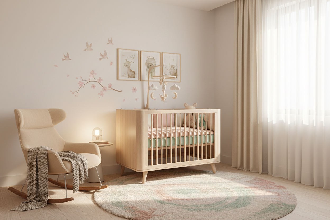Une chambre avec un lit pour bébé